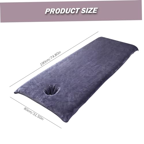 Cubierta de cama de masaje gris en microfibra suave de 32x75 pulgadas con orificio 5