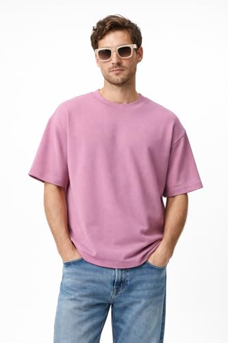 Image of Men's Oversized T-Shirt, Cotton Blend, Soft Fabric, Crew Neck, Short Sleeve