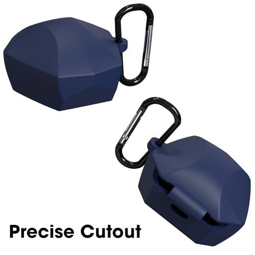 Image of Sounce Earphone Case Cover Compatible for Boat Immortal 121, Soft Silicone Skin Case Cover Shock-Absorbing Protective Case with Keychain [Front LED Visible] (Blue)