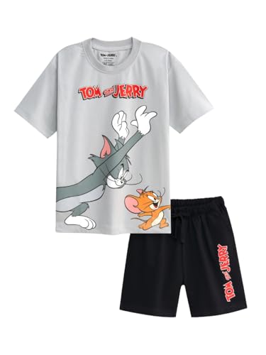 Image of Nap Chief Kids Cotton Official Tom & Jerry Co ord Set for Boys & Girls, T Shirt and Shorts for Casual Wear