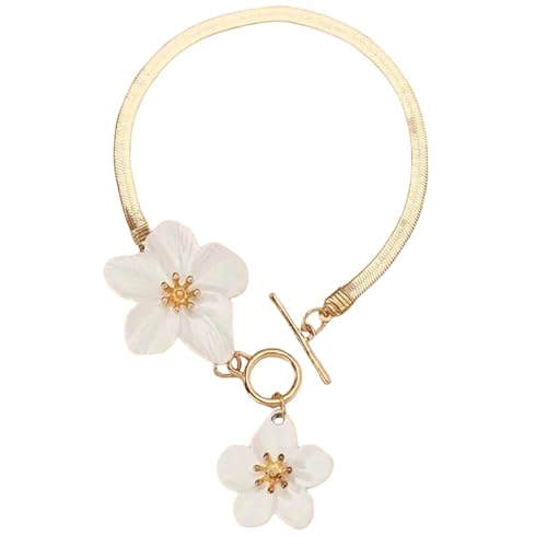Bracelets à boucle en émail OT avec fermoir sécurisé et perles de cristal chic