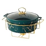 Peakjune Keramik-Suppenterrine mit Deckel,Keramik-Suppenterrine mit Glasdeckel,Keramik backgeschirr Set mit Deckel,Steingut überdachte Auflaufform,Suppentopf Servieren von Suppe Eintöpfe usw.