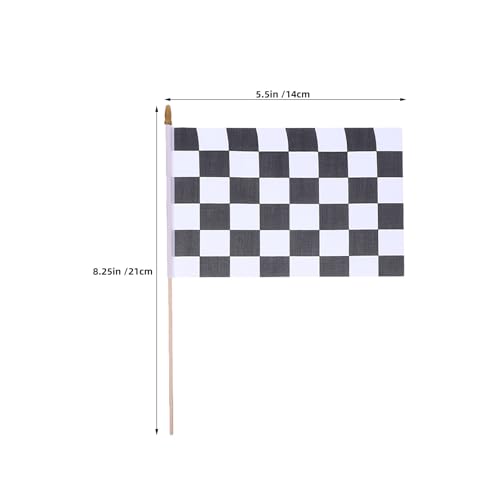 Banderas de carreras a cuadros blanco y negro Mipcase con mango 35cm 3