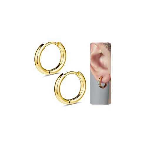 ZS G23 - Orecchini a cerchio in titanio per donne e uomini, peso 18 g, leggeri, con segmento incernierato, ipoallergenici, per cartilagine, elice, trago, daith, 6 mm/8 mm/10 mm/12 mm, inner diameter