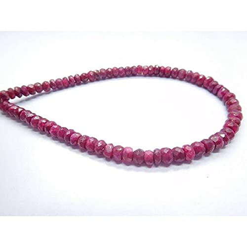 Rubis indien corindon naturel perles rondelles LKBEADS 4-5mm de qualité gemme