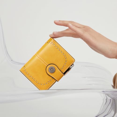 Image of Small Wallet for Women Bifold Credit Card Holder RFID Blocking with Zipper Pocket