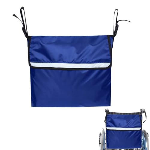 Fauteuil Roulant Sac,Fauteuil Roulant Pliable Leger Accessoires Tissu Oxford Imperméable,Poche Arrière Pour Fauteuil Roulant Avec Bandes Réfléchissantes Fauteuil Roulant Electrique Sac(46X40X7.5CM)