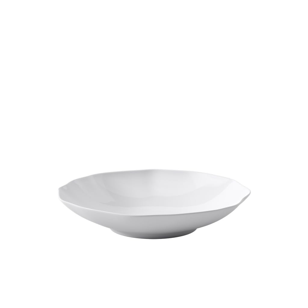 Villeroy & Boch – Pura Bowl, Approx. 25 × 25 × 5 cm, Pure White, Dishwasher-Safe & Microwave-Safe, Flowing Shape, Premium Bone Porcelain Made in Germany