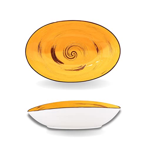 Wilmax - Ciotole SPIRAL - Design moderno - Pratiche - Versatili - In porcellana - Smaltate - Lavabili in lavastoviglie - Adatte al microonde - Dimensioni: 30 x 19,5 x 7 cm