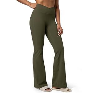 Colorfulkoala Women’s Dreamlux Crossover Flare Leggings High Waisted Tummy Control Wide Leg Yoga Pants 29.5″ / 31.5″ Inseam