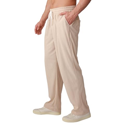 Men's Long Pants Casual Drawstring Thin Breathable Trousers Loose Fit Versatile Wide Leg Pant Jogging Athletic Outfits4