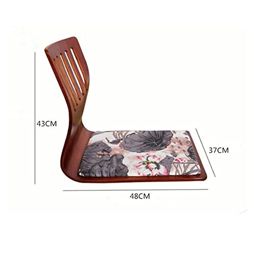 Llly Chair Mahogany Finish Floor Furniture Asian Living Room Tatami Japanese Legless Chair #TOP2