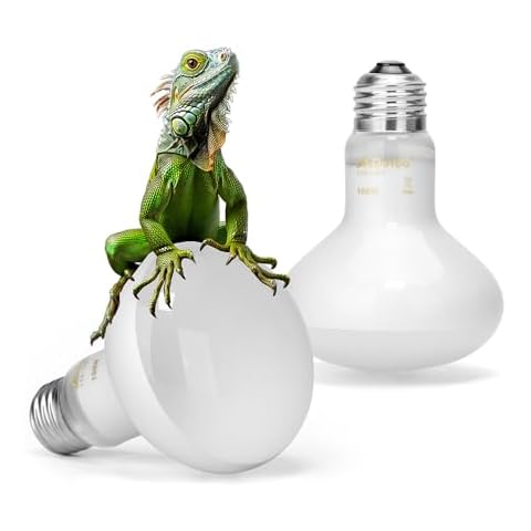 DaToo Reptile Heat Lamp 100W Amphibians Basking Light Bulb UVA Heat Lamp Bulbs Daylight Basking Spot Light for Lizards Bearded Dragon Turtles Snakes Chickens Pet Brooder (2 Pack) Cover