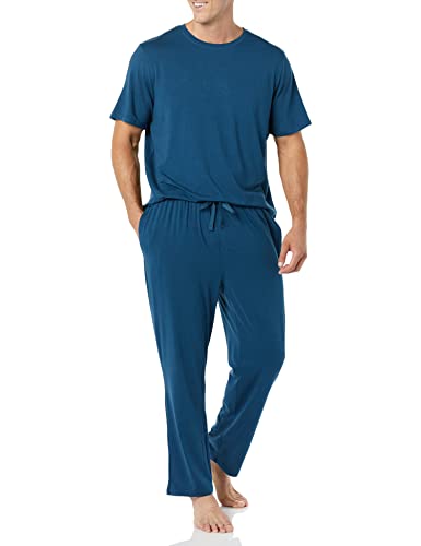 Amazon Essentials Men's Cotton Modal T-Shirt and Full-Length Bottom Pajama Set