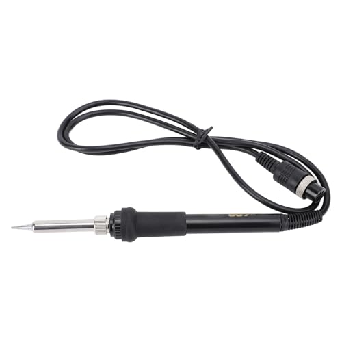 1PC Soldering Station Iron Handle Replacement, 50W 24V Silicone Aluminum Soldering Station Replacement Pencil Welding Tool with 5 Holes