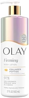 Olay Body Lotion for Women, Firming with Collagen Peptides Serum, Visibly Firmer Skin, 24hr Moisture & Hydration, Fast Absorbing Formula, Vitamin B3 Complex, For All Skin Types, 17 fl oz