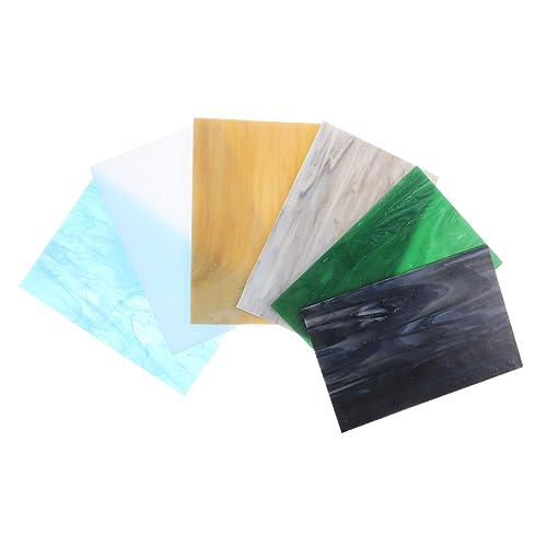 ARTIBETTER Stained Glass Kit 6pcs Mosaic Tiles for Crafts Iridescent Mosaic Flakes Home Decor DIY