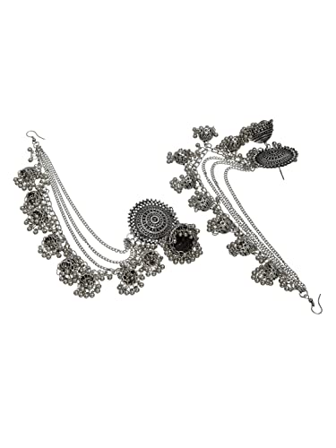Image of Shining Diva Fashion Earrings for Women Girls Stylish Fancy Traditional Jhumka Jhumki Bahubali Kundan Pearl Ear Chain