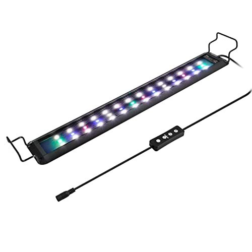 hygger 16W Full Spectrum Aquarium LED Light with 10 Levels Brightness, White Blue Red Green LEDs,6H8H12H Timer,RGB Light for 16~24IN Freshwater Fish Tank, Aquatic Plants Tropical Ornamental Fish