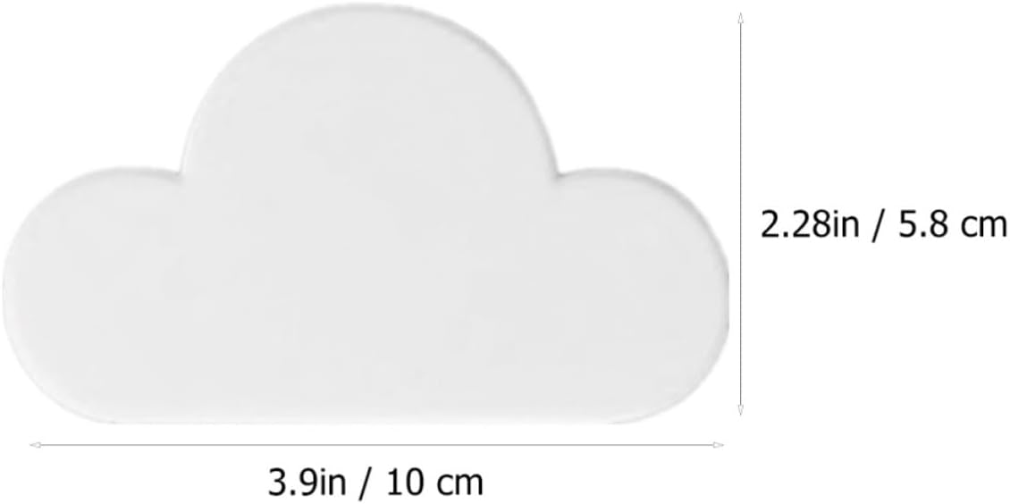 Hemoton Magnetic Key Holder Decorative White Wall Mount 2pcs Cloud Shape