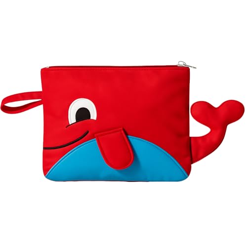 Image of Waterproof Swimming Bag for Kids | Mini Preschool Nursery Travel Backpack | Wet Dry Separation Beach Storage Bag for Boys & Girls (Whale Shape Red-Blue)