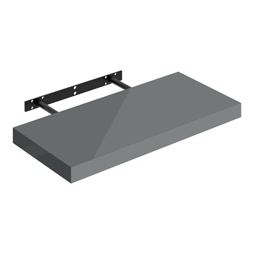 WOLTU Estante Pared, Estanteria Flotante con Soporte, Blada Flotante Blanca para Dormitorio, Sala de Estar, Oficina, Baño, Cocina, MDF, 50x22,9x3,8 cm