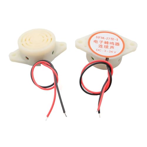eufeifeiegds SFM-27 SHD4216 DC 3-24V 12V Allarme cicalino elettronico ad alto decibel Segnale acustico intermittente continuo per da auto e furgoneContinuous bianco