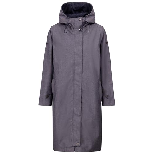 Trespass Womens Jacket Shiralee - Shell, Waterproof, Windproof, Taped Seams, Marl Fabric, Taffeta Lining, Adjustable Hood, 2 Zipped Pockets, Curved Hem, 60% Polyester, 40% Cotton TPU Membrane Navy