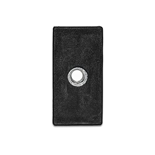 Image of Flyshop Black M8 Threaded Plastic Plugs Rectangle Tube End Caps Tubing Plugs Inserts Furniture Glider 30 mm x 60 mm 4 Pcs
