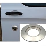 Feeshoppher Stainless Steel Door Lock Bezel Ring Security Surround Upgrade For Ford Transit Custom 2012 To 2022 Extra Large 75mm Diameter CNC Machined Theft Deterrent Fits Right And - Image 5