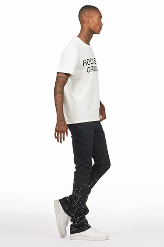 Men's Machete Rhinestone Stacked Flare Jean3