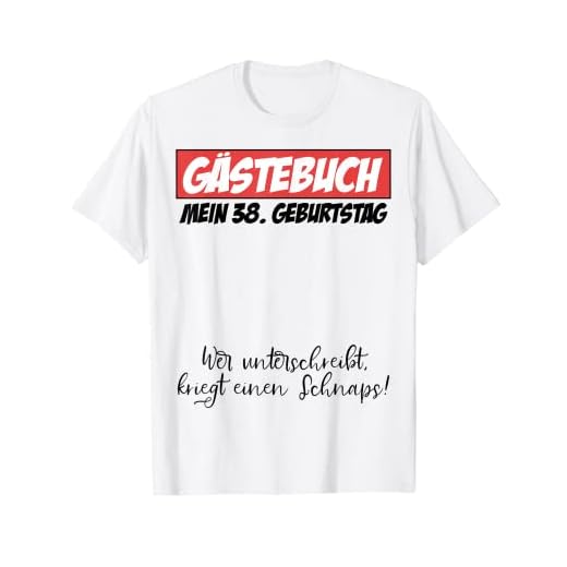 Libro de visitas para fiesta de cumpleaños 38 años, diseño de hombre y mujer Camiseta