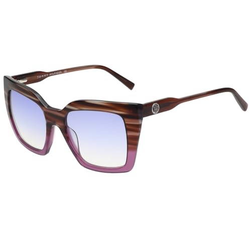 Image of Tommy Hilfiger |Multi-Coloured Full-Rim Frame Cat Eye Sunglasses|100% UV Protected (Uv 400) Blue Gradient Faded Lens|Women's | Medium | Th 2620 C6 Vilsibl 53 S, Multicolor