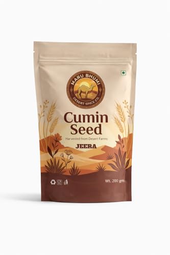 Maru Bhumi-Jeera Whole Cumin Seeds, From Rajasthan Jaisalmer Desert (200 gm) | Certified Organic Export Quality