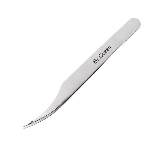 Ms.Queen Isolation Lash Extensions Tweezers,Precision Anti-Slip Groove Design Dolphin Isolating Lashing Tweezers for Eyelash Extensions