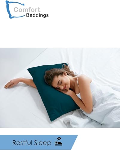 Image of Comfort Beddings Pack of 2 Travel Pillowcases 12x16 Premium 100% Cotton Blend Teal Travel Pillow Case Envelope Closure, Super Soft and Cozy Travel Pillow Covers (Size-12x16, Teal)