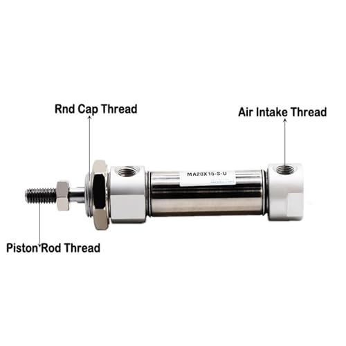Mini vérin pneumatique en acier inoxydable MA16 course 100mm SU à queue plate - 3