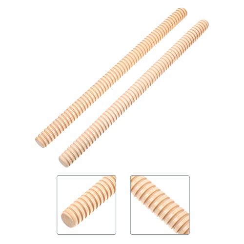 Exceart 2Pcs Wooden Rhythm Sticks Classroom Rhythm Instruments Ribbed Rhythm Claves Sticks For Elementary Preschool Kids #TOP2