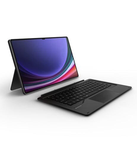 Image of Dexnor Keyboard Case for Samsung Galaxy Tab S10 Ultra / S9 Ultra 14.6 Inch Magnetic Detachable Book Cover Style Keyboard Multi-Touch Trackpad Backlit S Pen Holder-Black
