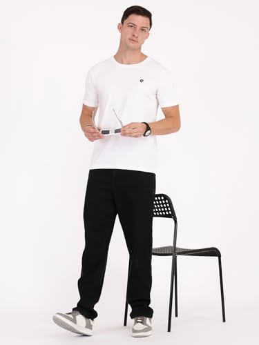 Image of Macroman M-Series Smartz Basics Half Sleeve Round Neck Stretch T-Shirt for Men, Cotton Blend (Pack of 1)