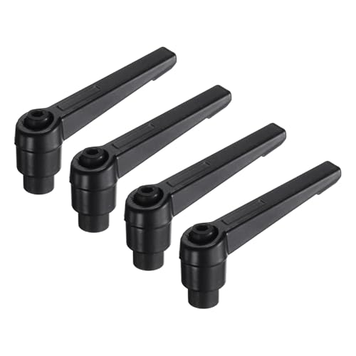 uxcell 4pcs Clamping Lever Adjustable Handles M5 Metric Female Thread Level Handle Hand Knobs Quick Release Black for Lathe Machinery