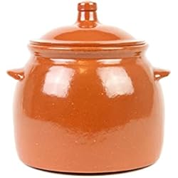 Olla De Barro Para Agua OLLA DE BARRO ALTA CON TAPA (Nº3) 2,5litros (Medidas exterior ancho asas 19,5cm, diámetro 15,4 cm x altura con tapa 17,5 cm, sin tapa 14,4 cm x diámetro base inferior 17,5 cm)