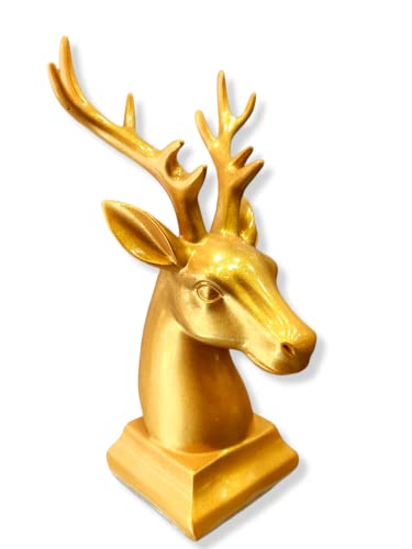Image of AUGEN Polyresin Gold Deer Idol Statue Showpiece for Home Decor Decoration and Gifting (1 Piece,9830F)