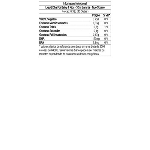 Liquid DHA 30ml Laranja - True Source