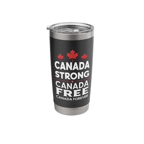 Canada Strong, Canada Free, Canada Forever Stainless Steel Insulated Tumbler -  Merch on Demand, AZ3XG00K96EUSblack
