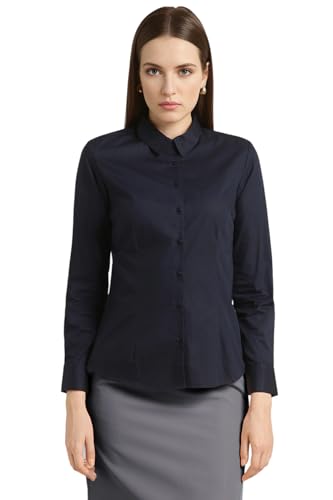 Image of Van Heusen Women's Regular Fit Solid Full Sleeve Cotton Rich Formal Shirt