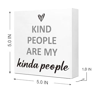 Kind people are my kinda people wood box sign desk decorrustic kindness quote wood block plaque sign for home office tabletop decoration q784  urban country home decor