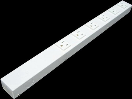 e-dustry EPS-H02006NVW 6 Outlet Hardwired Power Strip44; White - 20 in.