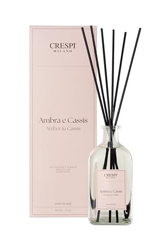 CRESPI MILANO | Amber and Cassis Air Freshener, Long Lasting Room Fragrance Diffuser, 500 ml