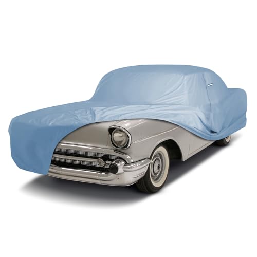 Image of iCarCover Premium Car Cover for 1957 Chevy 150, 210 2-Door, 4-Door Heavy Duty Waterproof All-Weather Automobiles Custom Fit Indoor Outdoor UV Snow Protection Covers with Straps and Bag